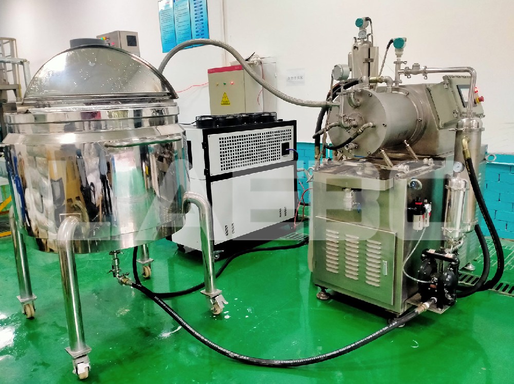 浙江某材料企業(yè)25L陶瓷納米砂磨機調試成功